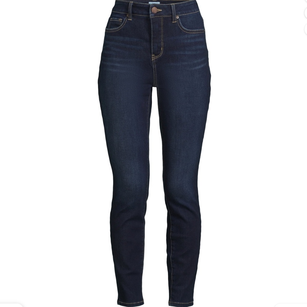 NWT Time & Tru High Rise Skinny Dark Blue Women's Jeans Sz 4